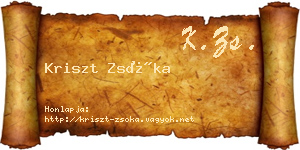 Kriszt Zsóka névjegykártya